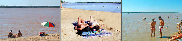 Playas sobre el Rio Parana