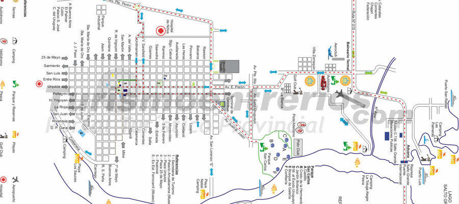 Plano de la Ciudad de Concordia Entre Ros