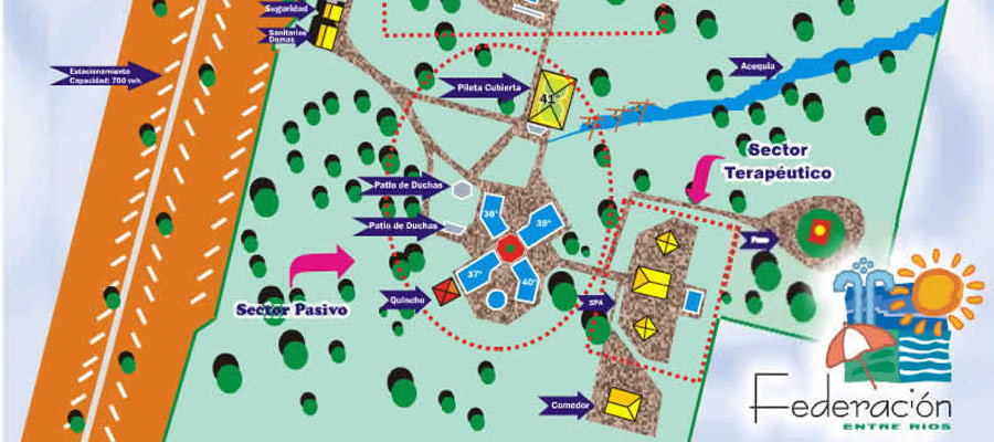 Mapa de Termas de Federacin Entre Ros