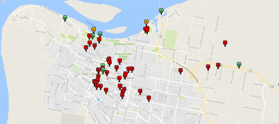 Mapa de Alojamientos en Paran