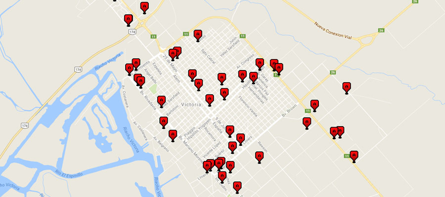 Mapa de Alojamientos en Victoria