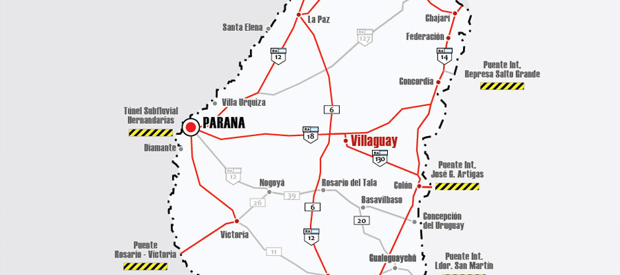 Rutas y Accesos en Villaguay Entre Rios